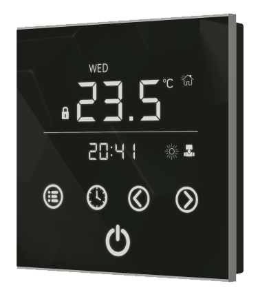 Настенный регулятор Varmann Vartronic, электронный программируемый регулятор с сенсорным дисплеем, естественная конвекция, черный цвет, тип 703101