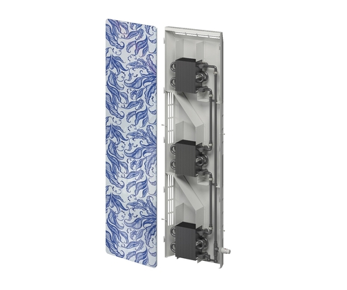 Вертикальный дизайн-конвектор Varmann GlassKon GLKVWV 115.1820.550, подключение нижнее с термостатическим вентилем